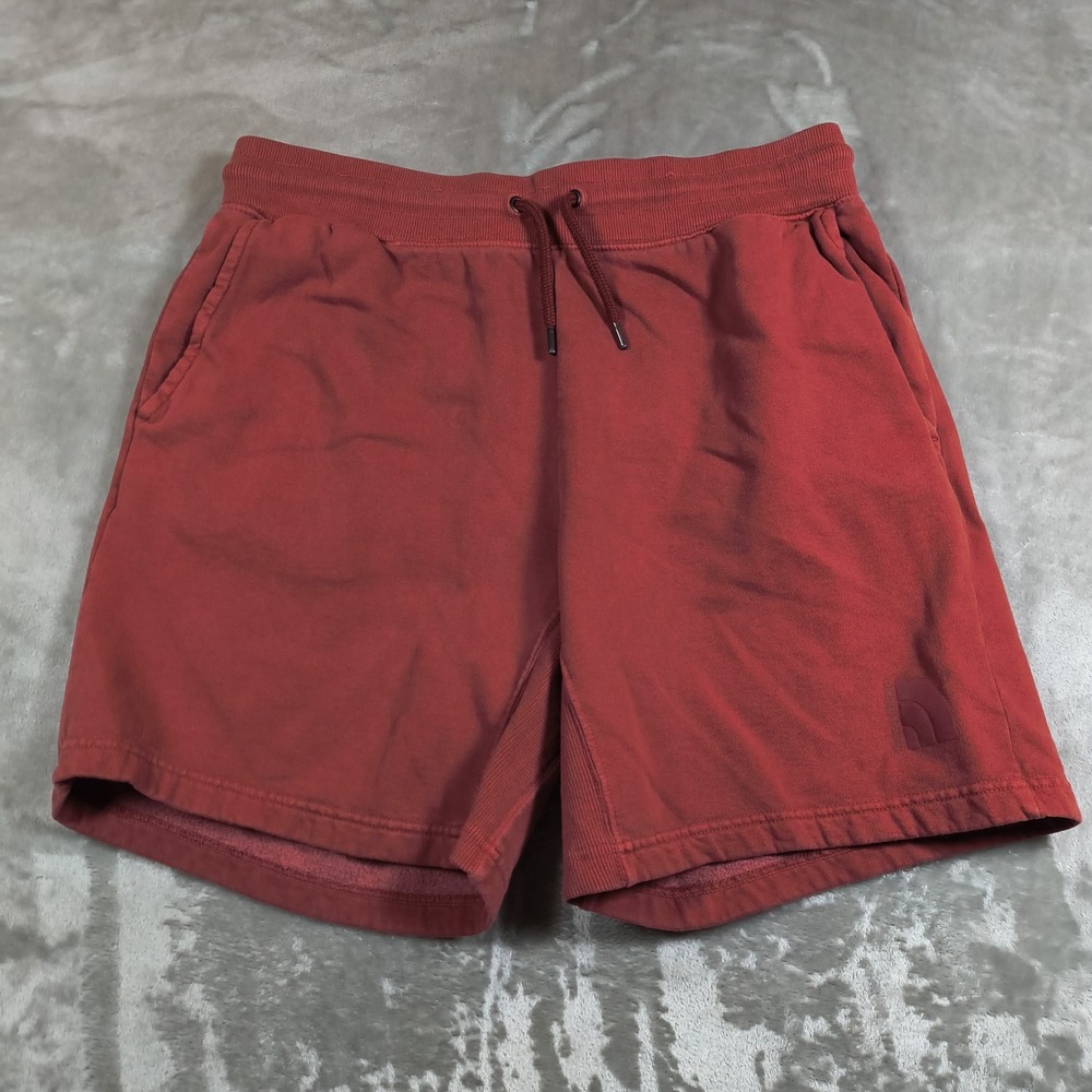 The North Face Shorts Mens Medium Red Sweat‎ Drawstring Casual Shorts Fleece